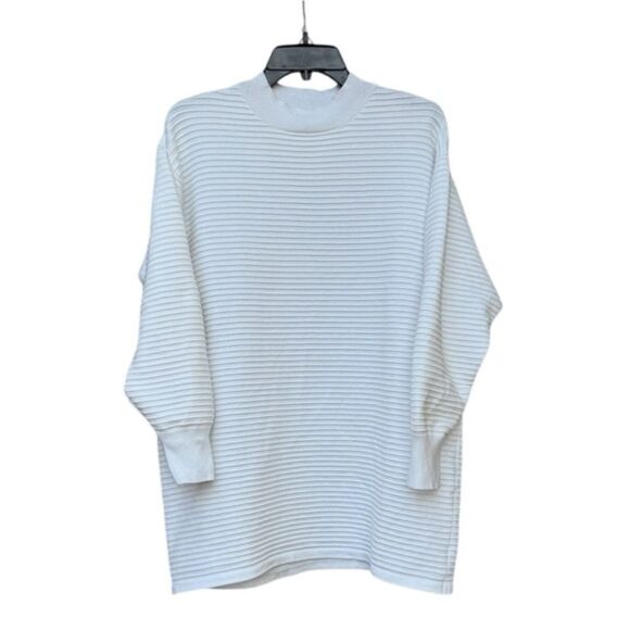 MNG White Oversized Ribbed Tunic Sweater - Size S - Picture 1 of 3